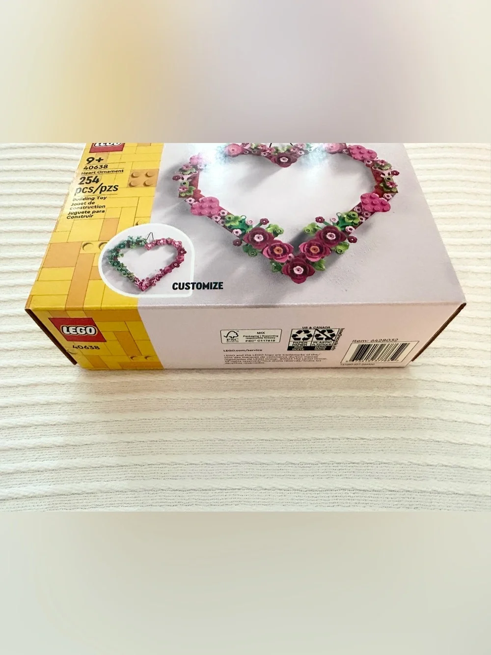 Lego Pink Heart Ornament